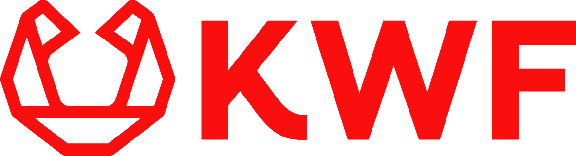 een rood kwf logo